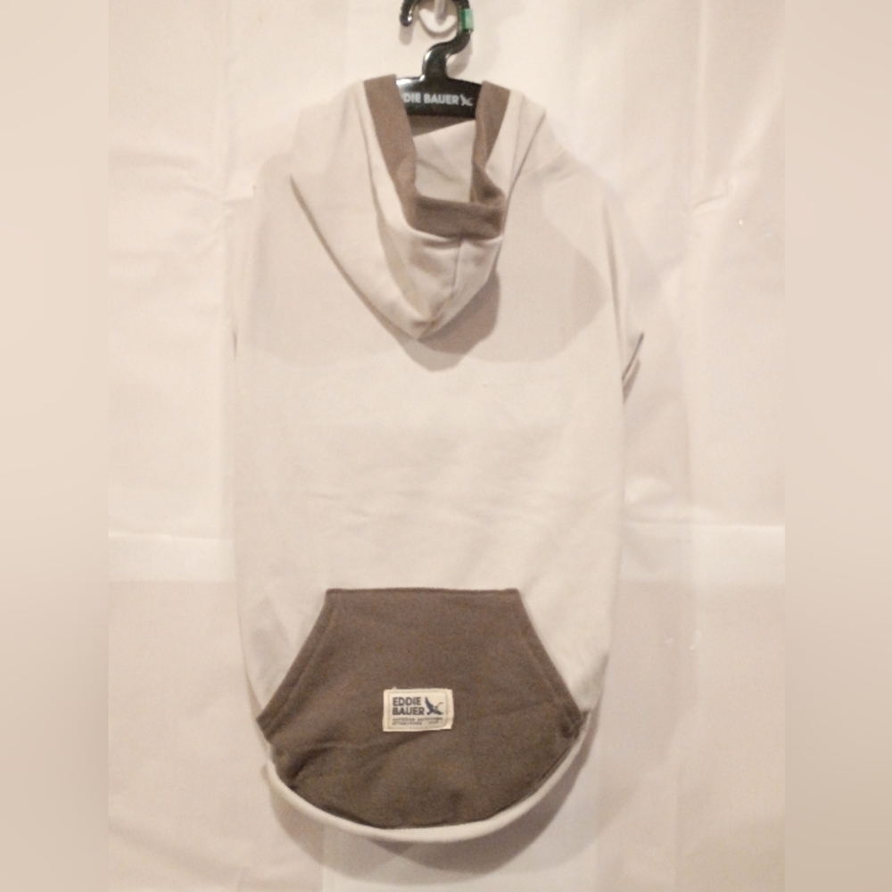 Eddie Bauer Large Off White and Brown Dog Hoodie